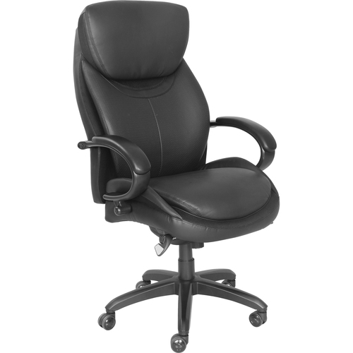 La-Z-Boy Chair - Black Faux Leather Seat - Black Faux Leather Back - High Back - Black - Armrest - 1 Each
