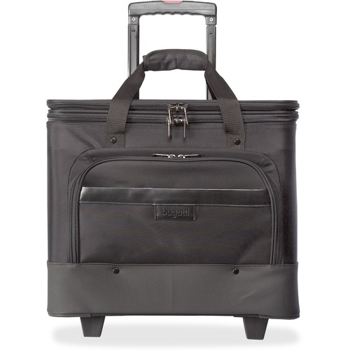 bugatti Business Carrying Case (Roller) for 17" Notebook - Black - Ballistic Nylon Body - Handle - 16" (406.40 mm) Height x 19" (482.60 mm) Width x 11" (279.40 mm) Depth - 1 Each