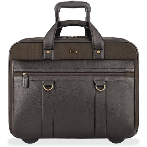 Solo Bradford Carrying Case (Roller) for 17.3" Notebook - Olive Green - Scratch Resistant Interior - Handle - 14" Height x 17.8" Width x 6.3" Depth - 1 Each