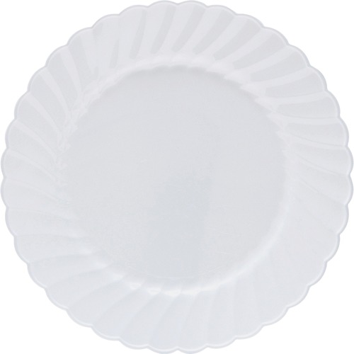 Classicware 6" Heavyweight Plates - Picnic, Party - Disposable - 6" Diameter - White - Plastic Body - 12 / Pack