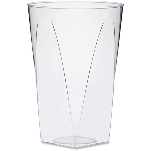 Milan Trendy Tumblers - Square-to-Round - 16 / Pack - Clear - Polystyrene - General Purpose