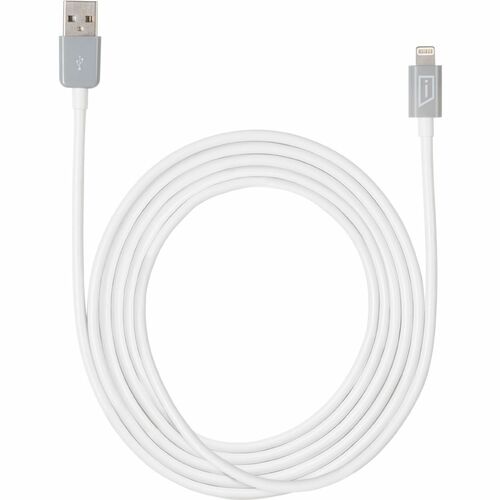 iStore Lightning Charge 6.7ft (2m) Cable (White) - 6.70 ft Lightning/USB Data Transfer Cable for Computer, Power Adapter, iPhone, iPad - First End: 1 x USB Type A Male - Second End: 1 x Lightning Male - MFI - White, Gray