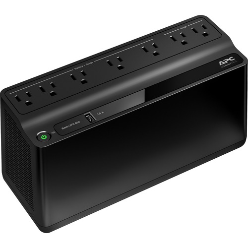 APC by Schneider Electric Back-UPS 650VA, 120V,1 USB Charging Port, Retail - 10 Hour Recharge - 120 V AC Input - 120 V AC Output - 7 x NEMA 5-15R