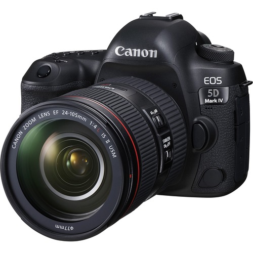 Canon EOS 5D Mark IV 30.4 Megapixel Digital SLR Camera with Lens - 0.94" - 4.13" - Black - Autofocus - 3.2" Touchscreen LCD - SLR Viewfinder - 4.4x Optical Zoom - Optical (IS) - 6720 x 4480 Image - 4096 x 2160 Video - HD Movie Mode - Wireless LAN - GPS