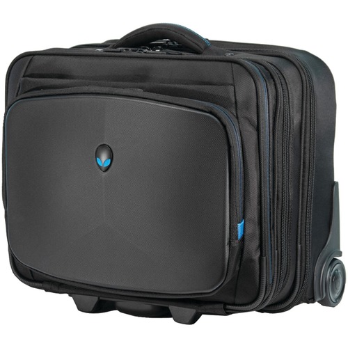 Mobile Edge AWVRC1 Carrying Case (Rolling Briefcase) for 17.3" Apple iPad Notebook - Black, Teal - Neoprene, 1680D Ballistic Nylon Body - Trolley Strap, Telescoping Handle, Handle, Hand Grip - 15.5" Height x 10" Width x 18.5" Depth