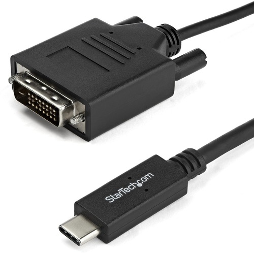 StarTech.com 3.3 ft / 1 m USB-C to DVI Cable - USB Type-C Video Adapter Cable - 1920 x 1200 - Black - 3.3 ft. / 1 m USB C to DVI cable and adapter in one - 1920 x 1200 DVI cable - Black 3.3 foot / 1 meter USB C to DVI adapter cable matches your black USBC