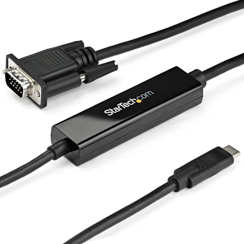 StarTech.com 3ft/1m USB C to VGA Cable - 1920x1200/1080p USB Type C DP Alt Mode to VGA Video Monitor Adapter Cable -Works w/ Thunderbolt 3 - 3.3ft/1m USB Type C (DP Alt Mode HBR2) to VGA cable | 1920x1200/1080p 60Hz | EDID/DDC - Integrated active video ad