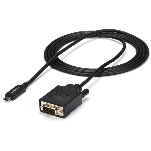 StarTech.com 6ft/2m USB C to VGA Cable - 1920x1200/1080p USB Type C DP Alt Mode to VGA Video Monitor Adapter Cable -Works w/ Thunderbolt 3 - 6.6ft/2m USB Type C (DP Alt Mode HBR2) to VGA cable | 1920x1200/1080p 60Hz | EDID/DDC - Integrated active video ad