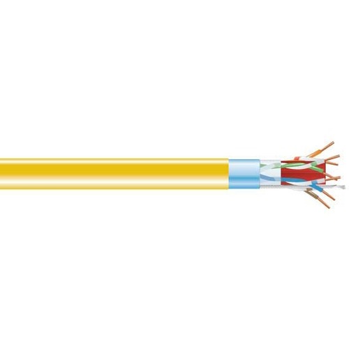 Black Box GigaTrue Cat.6a (F/UTP) Network Cable - 1000 ft Category 6a Network Cable for Network Device - First End: Bare Wire - Second End: Bare Wire - 10 Gbit/s - Shielding - CMR - 23 AWG - Yellow