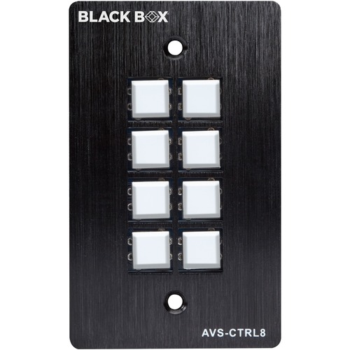 Black Box Wallplate Control Panel - RS-232, 8-Button - Wired
