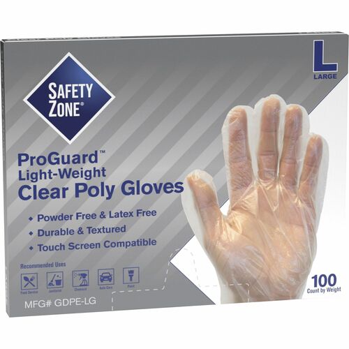 Picture of Safety Zone Clear Powder Free Polyethylene Gloves