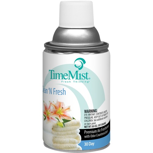 TimeMist Metered 30-Day Clean/Fresh Scent Refill - Spray - 6000 ft³ - 6.6 fl oz (0.2 quart) - Fresh-N-Clean - 30 Day - 1 Each - Long Lasting, Odor Neutralizer