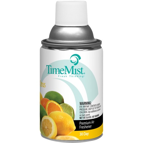 TimeMist Metered 30-Day Citrus Scent Refill - Spray - 6000 ft³ - 6.6 fl oz (0.2 quart) - Citrus - 30 Day - 1 Each - Long Lasting, Odor Neutralizer