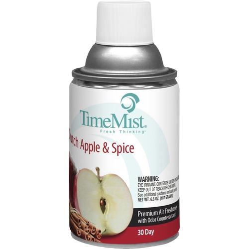 TimeMist Metered 30-Day Dutch Apple/Spice Scent Refill - Spray - 6000 ft³ - 6.6 fl oz (0.2 quart) - Dutch Apple & Spice - 30 Day - 1 Each - Long Lasting, Odor Neutralizer
