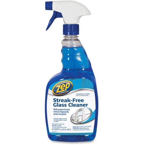 Zep Commercial Streak-Free Glass Cleaner - Spray - 32 fl oz (1 quart) - 1 Each - Blue