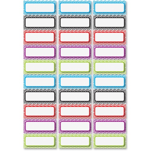 Ashley Dry Erase Chevron Nameplate Magnets - 30 x Rectangle Shape - Magnetic - Chevron - Die-cut, Write on/Wipe off, Heavy Duty - Multicolor - Foam - 1 / Pack