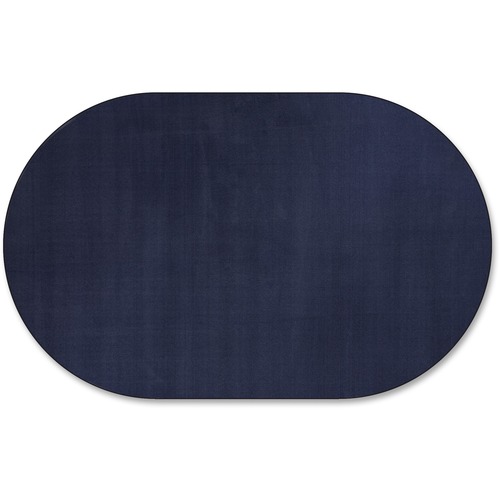 Flagship Carpets Classic Solid Color 12' Oval Rug - Traditional - 91.20" Length x 12 ft Width - Oval - Navy - Nylon