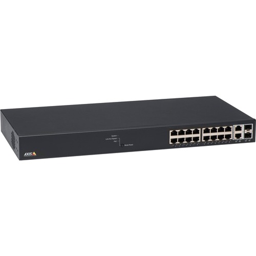 AXIS T8516 PoE+ Network Switch - 18 Ports - Manageable - Gigabit Ethernet - 1000Base-X, 10/100/1000Base-T - TAA Compliant - 2 Layer Supported - Modular - 2 SFP Slots - Twisted Pair, Optical Fiber - Desktop, Rack-mountable - 3 Year Limited Warranty