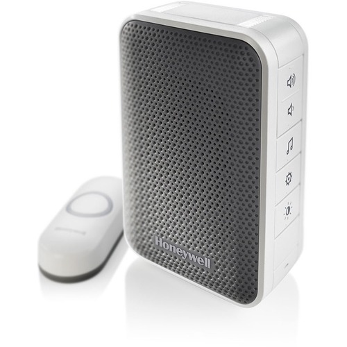 Honeywell 3 Series Portable Wireless Doorbell with Strobe Light & Push Button - RDWL313A - Wireless - White