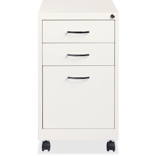 Lorell White 3 Drawer Mobile Pedestal File 15 X 19 X 26 3 X Drawer S For File Accessories Letter Locking Drawer Glide Ball Bearing Susp Advance Office Janitorial Supplies