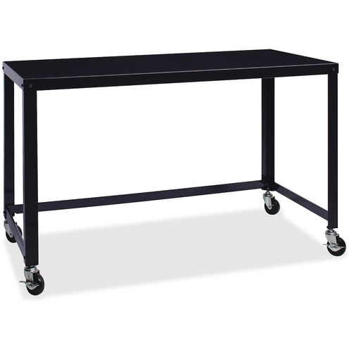 Lorell SOHO Personal Mobile Desk - Rectangle Top - 48" Table Top Width x 23" Table Top Depth - 29.50" Height - Assembly Required - Black - 1 Each