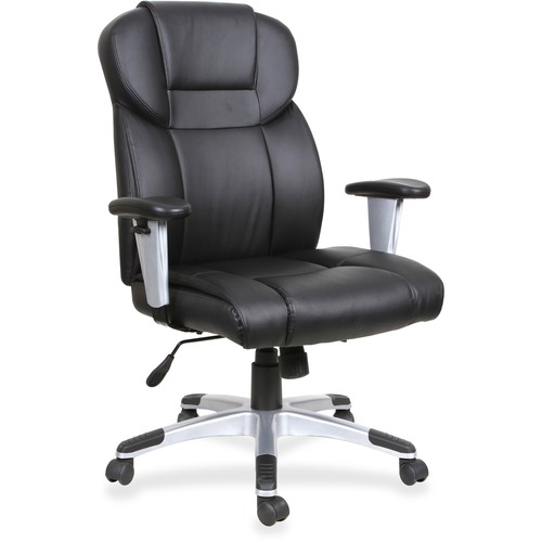 Lorell High-back Leather Executive Chair - Bonded Leather Seat - Bonded Leather Back - High Back - Black - 1 Each = LLR83308