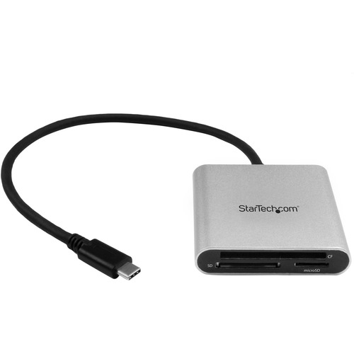 StarTech.com USB 3.0 Flash Memory Multi-Card Reader / Writer with USB-C - SD microSD and CompactFlash Card Reader w/ Integrated USB-C Cable - Transfer photos/videos to/from memory cards to your USB-C device - Works w/smartphones such as iPhone 15 & up - P