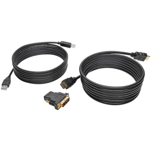 Tripp Lite 10ft HDMI DVI USB KVM Cable Kit USB A/B Keyboard Video Mouse 10' - Black
