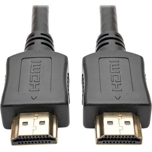 Tripp Lite 40ft Hi-Speed HDMI Cable Digital A/V UHD HDMI 1080p M/M Black 40' - HDMI for Audio/Video Device, TV, Projector, A/V Receiver, iPad - 2.25 GB/s - 40 ft - 1 x HDMI Male Digital Audio/Video - 1 x HDMI Male Digital Audio/Video - Gold Plated - Shiel