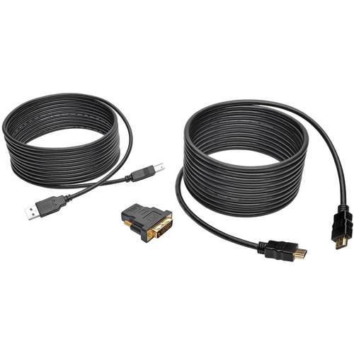 Tripp Lite 15ft HDMI DVI USB KVM Cable Kit USB A/B Keyboard Video Mouse 15' - Black