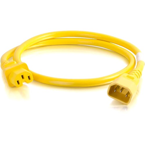C2G 1ft 18AWG Power Cord (IEC320C14 to IEC320C13) - Yellow - For PDU, Switch, Server - 250 V AC / 10 A - Yellow - 1 ft Cord Length - IEC 60320 C14 / IEC 60320 C13 - 1