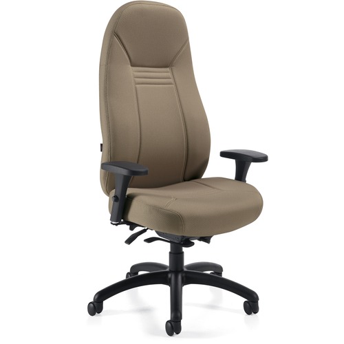 Global Obusforme Comfort XL 1251-8 Task Chair - Haze Seat - Haze Back - High Back - 5-star Base - 1 Each - High Back - GLB12518TC67