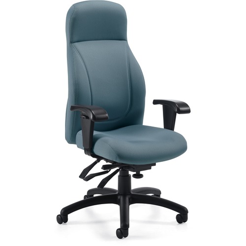 Global Echo 3670-3 Task Chair - Shadow Fabric Seat - Shadow Fabric Back - Black Metal Frame - High Back - 5-star Base - 1 Each - High Back - GLB36703TC62