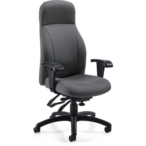 Global Echo 3670-3 Task Chair - Ironwork Fabric Seat - Ironwork Fabric Back - Black Metal Frame - High Back - 5-star Base - 1 Each - High Back - GLB36703TC71