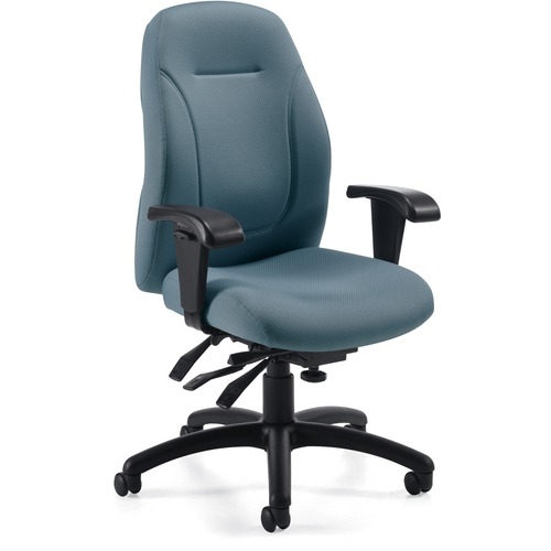 Global Echo 3671-3 Task Chair - Shadow Fabric Seat - Shadow Fabric Back - Black Metal Frame - Mid Back - 5-star Base - 1 Each - Medium Back - GLB36713TC62