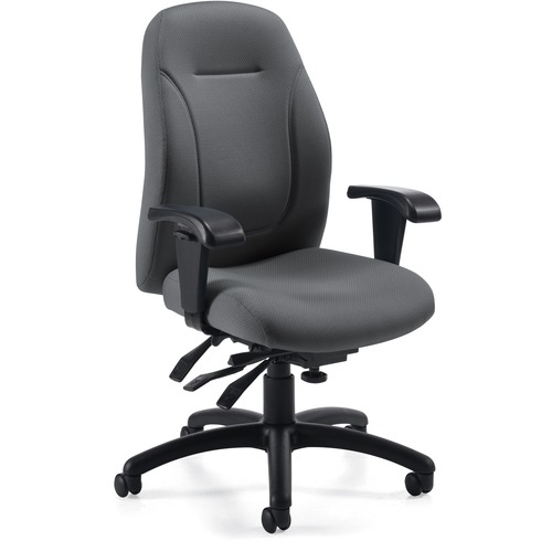 Global Echo 3671-3 Task Chair - Ironwork Fabric Seat - Ironwork Fabric Back - Black Metal Frame - Mid Back - 5-star Base - 1 Each - Medium Back - GLB36713TC71