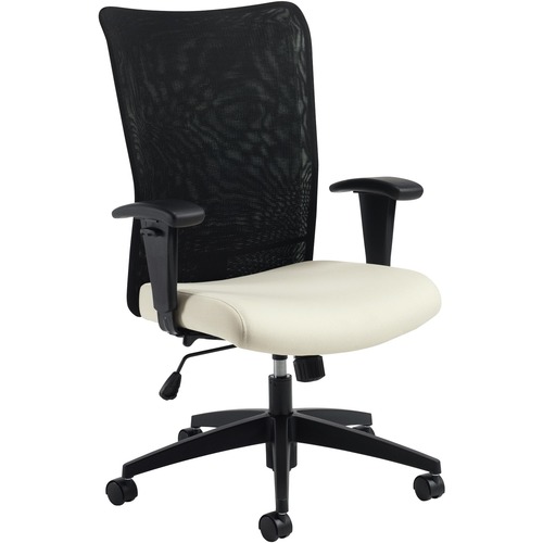 Offices To Go Mesh Back Synchro-Tilter - Trance Fabric Seat - Black Back - High Back - 5-star Base - 1 Each - High Back - GLBMVL3161FWA40BLK