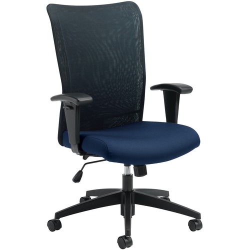 Offices To Go Mesh Back Synchro-Tilter - Pacific Fabric Seat - Blue Back - High Back - 5-star Base - 1 Each