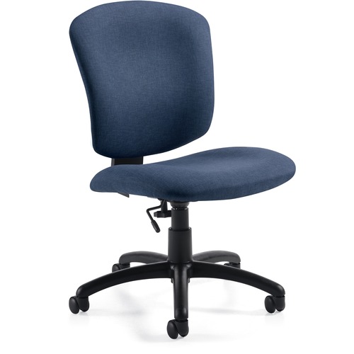 Global Supra X Medium Back Task, Armless (5337-6) - Midnight Polyester Seat - Midnight Polyester Back - Mid Back - 5-star Base - 1 Each - Task Chairs - GLB53376HD12