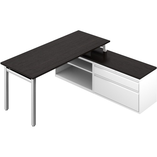 Offices To Go Ionic Table Desk - Rectangle Top - 2 Drawers - 72" Table Top Width x 72" Table Top Depth - 29" Height - Assembly Required - Dark Espresso, White