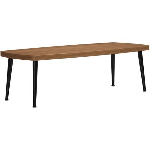 Global Sirena 3400 Coffee Table - Laminated Rectangle, Winter Cherry Top - Black Four Leg Base - 4 Legs - 48" Table Top Width x 22" Table Top Depth - 15" Height - Winter Cherry - Reception Area & Accent Tables - GLB3400WCRBLK