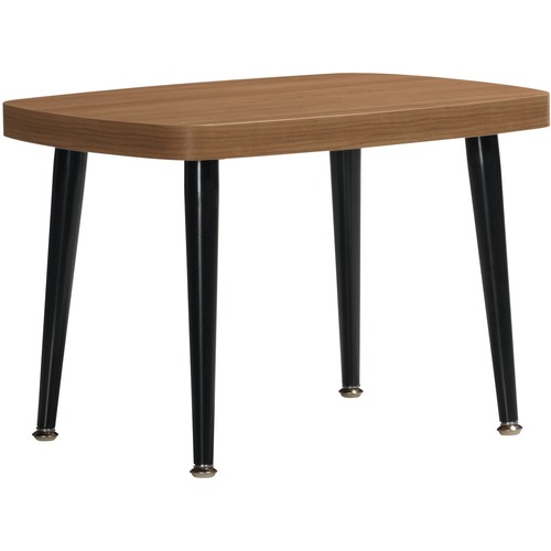 Global Sirena 3402 End Table - Laminated Rectangle, Winter Cherry Top - Black Four Leg Base - 4 Legs - 17" Table Top Width x 22" Table Top Depth - 15" Height - Winter Cherry