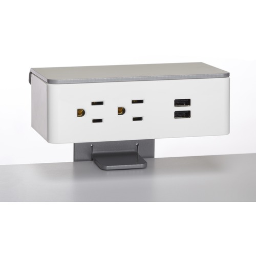 Global Power Module,Edge Mount,White - AC Power, USB