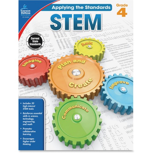Carson Dellosa Education Grade 4 Applying the Standards STEM Workbook Printed Book - 64 Pages - Book - Grade 4