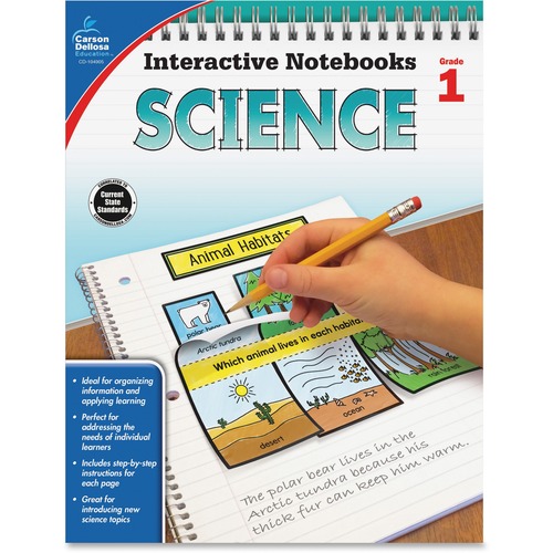 Carson Dellosa Education Grade 1 Science Interactive Notebook Interactive Printed Book - 96 Pages - Book - Grade 1