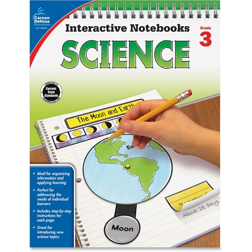 Carson Dellosa Education Grade 3 Science Interactive Notebook Interactive Printed Book - 96 Pages - Book - Grade 3