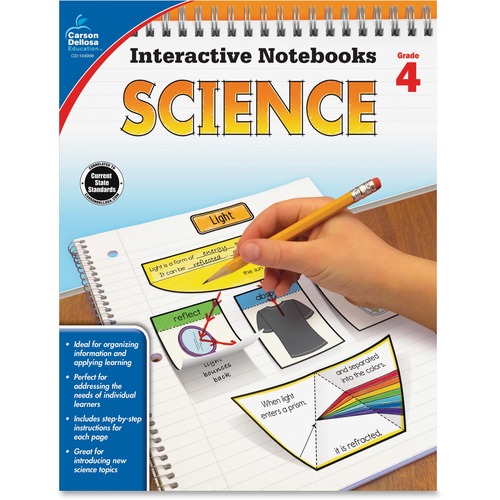 Carson Dellosa Education Grade 4 Science Interactive Notebook Interactive Printed Book - 96 Pages - Book - Grade 4