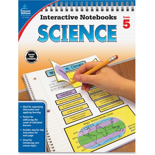 Carson Dellosa Education Grade 5 Science Interactive Notebook Interactive Printed Book - 96 Pages - Book - Grade 5