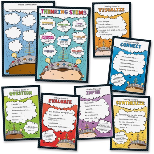 Carson Dellosa Education Thinking Stems Bulletin Board Set - Theme/Subject: Learning - Skill Learning: Mathematics, Thinking, Language, Reading - 10 Pieces - 5-11 Year - 10 / Set
