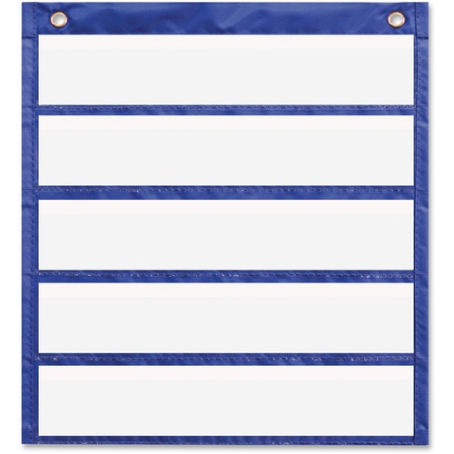 Carson Dellosa Education Daily Standards Pocket Chart - 5 Pocket(s) - 14" Height x 13" Width - Blue - Polyester - 6 / Pack